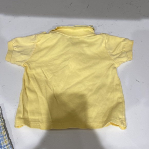 Starting Out boys 12 month plaid overalls and yellow polo w/ 2 buttons EUC - Picture 10 of 12